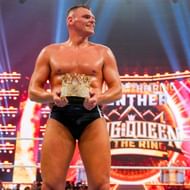 Gunther with the King of the Ring crown after his victory
